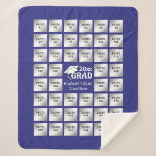 Couverture Sherpa Graduation 44 Collage de photos (PURPLE modifiable