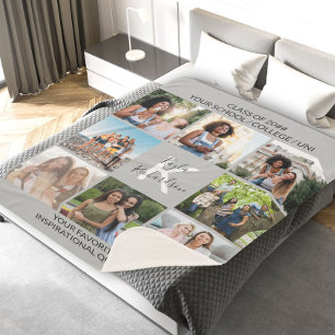 Couverture Sherpa Graduation 8 Collage de photos et citation Grey