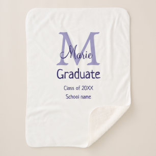 Couverture Sherpa Gradué ajouter nom monogramme violet simple m mini