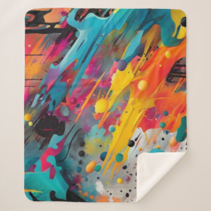 Couverture Sherpa Graffiti éclaboussé de chaos vif
