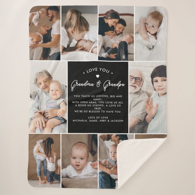 Couverture Sherpa Grand-mère et grand-père Vous aiment 10-Photo Coll (Devant)