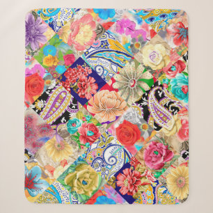 Couverture Sherpa grande collection de fleurs