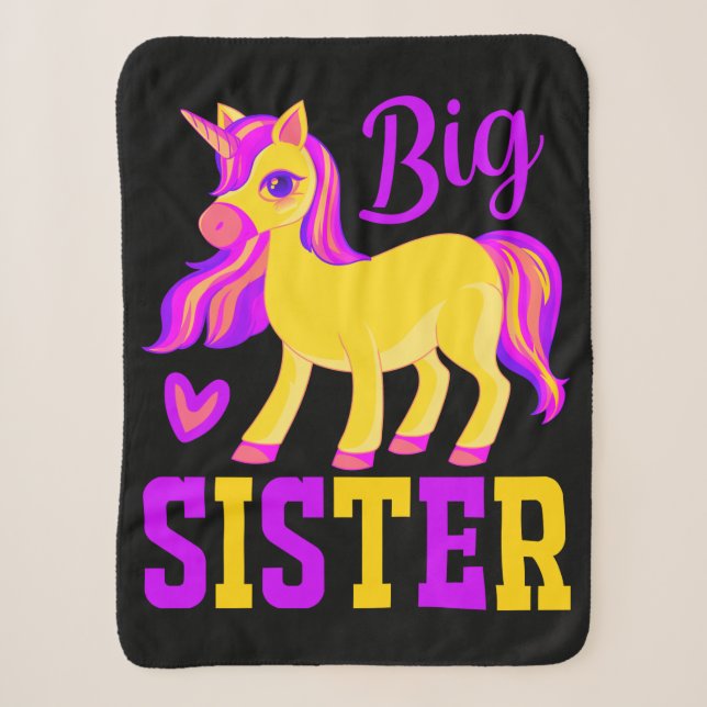 Couverture Sherpa Grande soeur licorne magique (Devant)