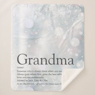 Couverture Sherpa Grandma Winter Holiday Snowflics Définition