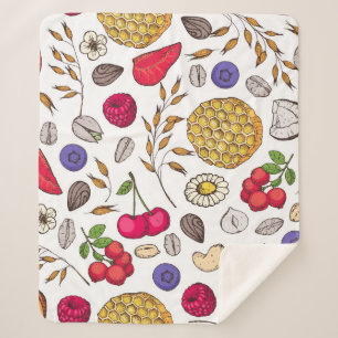 Couverture Sherpa Granola, muesli seamless pattern. Oat flakes hand
