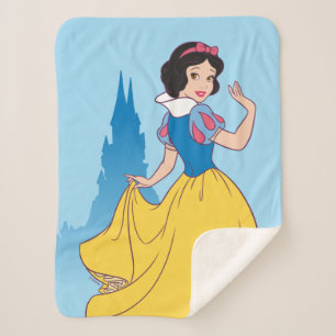 Couverture Sherpa Graphique blanc et château de neige