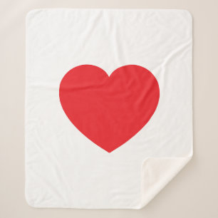 Couverture Sherpa Graphique de cœur d'amour rouge blanc moderne simp