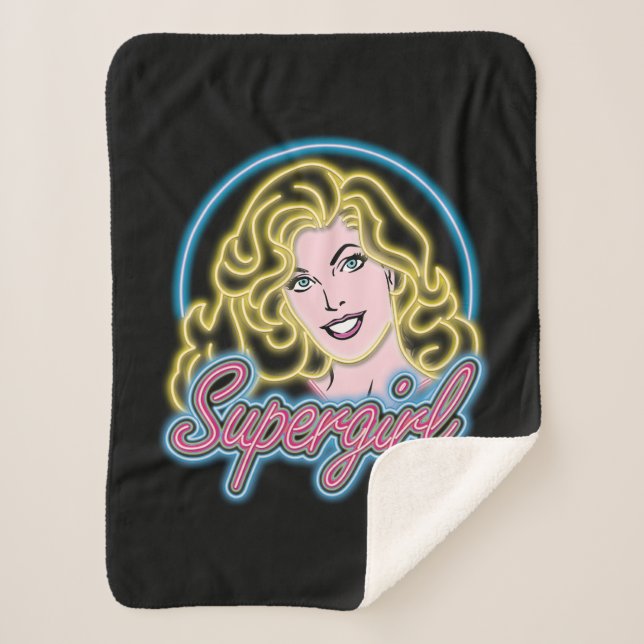Couverture Sherpa Graphique des lumières de Neon Retro Supergirl (Devant)