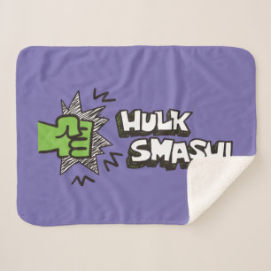 Couverture Sherpa Graphisme de gribouillis de poing de Hulk
