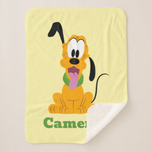 Couverture Sherpa Graphisme joyeux de Pluto en chiot