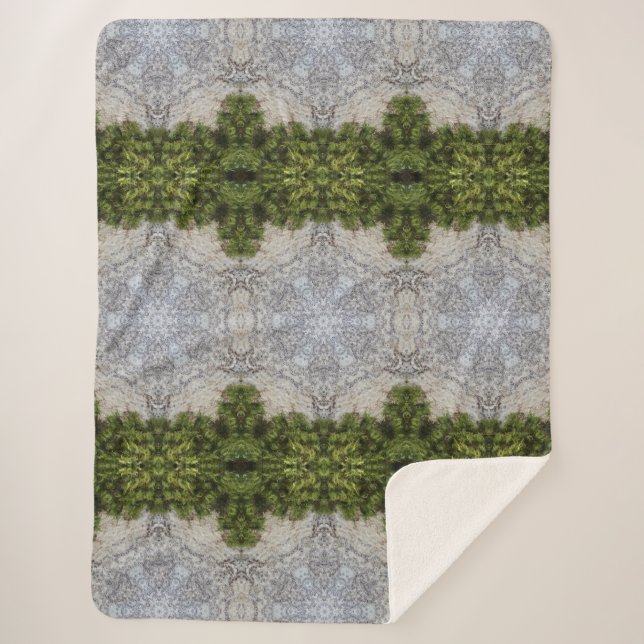 Couverture Sherpa Green Moss & Earth Nature Art (Devant)