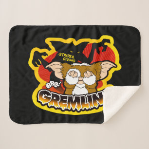 Couverture Sherpa Gremlins   Gizmo Stripe