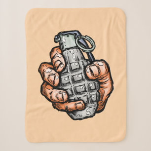 Couverture Sherpa Grenade À La Main En Style Bande Dessinée