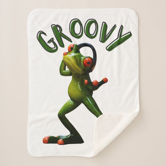Couverture Sherpa Grenouille verte super (Devant)