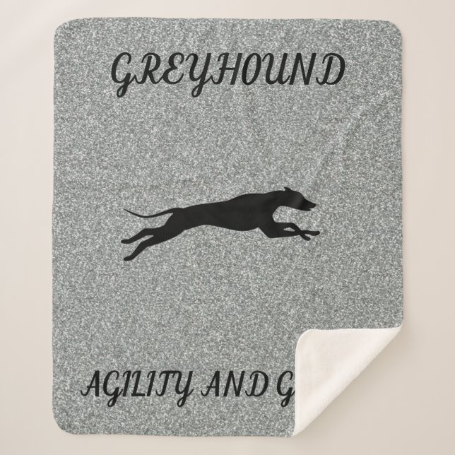 couverture sherpa GREYHOUND "Agility and Grace". (Devant)