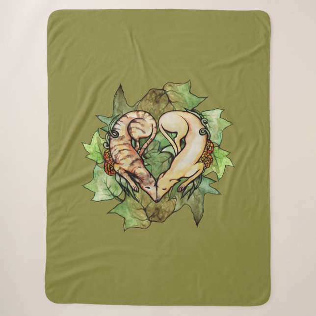 Couverture Sherpa Greyhounds Coeur Fawn Brindle Greyhound (Devant)