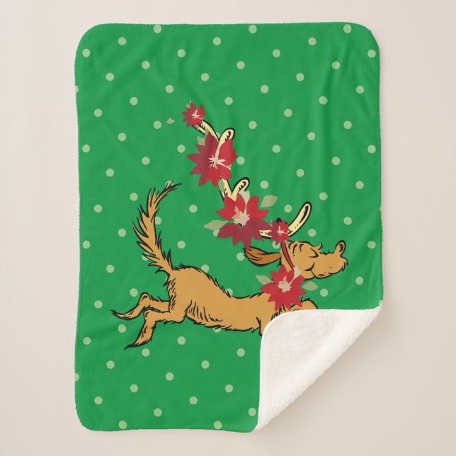 Couverture Sherpa Grille | Max Christmas Pointsettia (Devant)