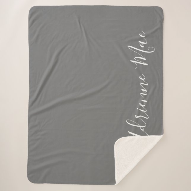 Couverture Sherpa Gris d'égout personnalisé (Devant)