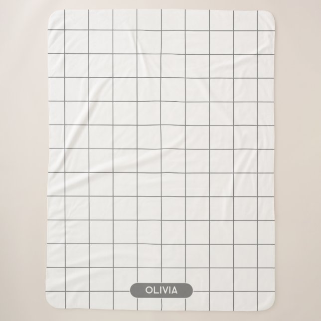Couverture Sherpa Gris Grille (Devant)