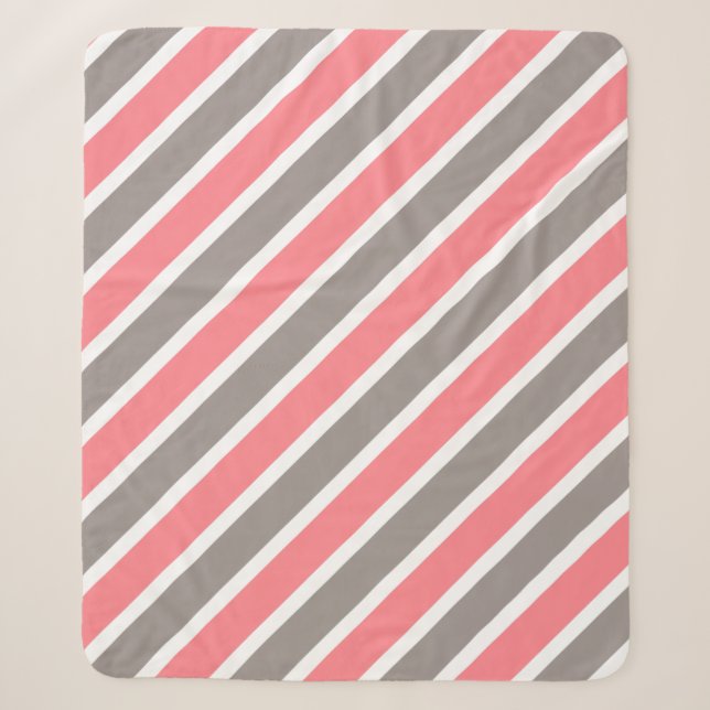 Couverture Sherpa Gris rouge moderne (Devant)