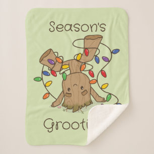 Couverture Sherpa Groot blotti dans les lumières des fêtes