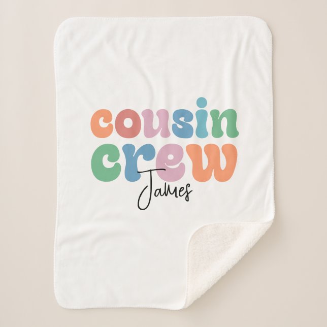 Couverture Sherpa Groovy Cousin Crew Personalized (Devant)