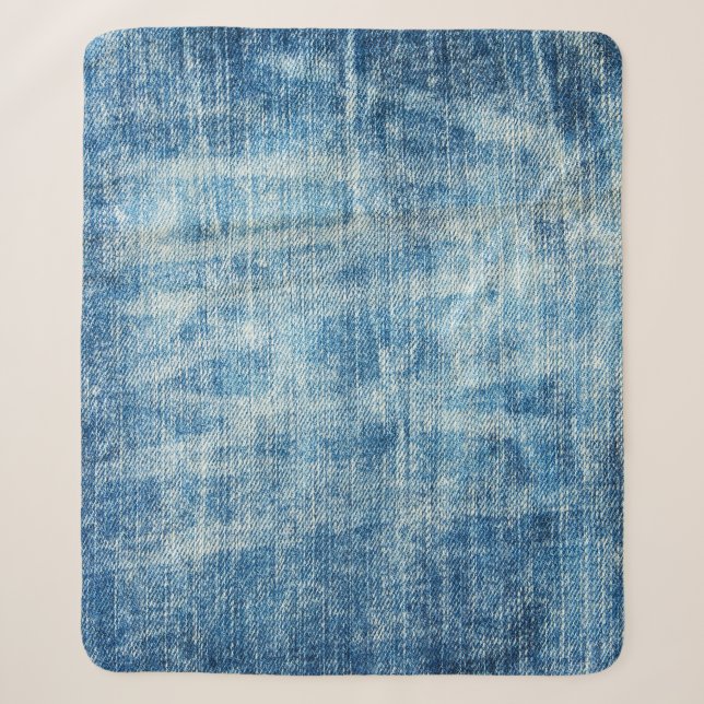 Couverture Sherpa Gros plan de Denim bleu texturé (Devant)