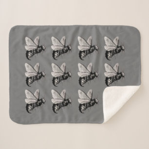 Couverture Sherpa Groupe gothique Type d'abeilles Crânes sur ailes G