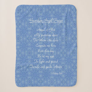 Couverture Sherpa Guardian Angel Prière Blue Sherpa Blanket