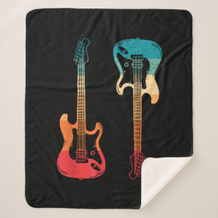 Couverture Sherpa Guitare Rétro Guitariste Électrique Basse Guitare