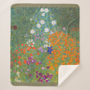 Couverture Sherpa Gustav Klimt Fleur Jardin Cottage Nature
