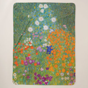 Couverture Sherpa Gustav Klimt - Jardin des fleurs