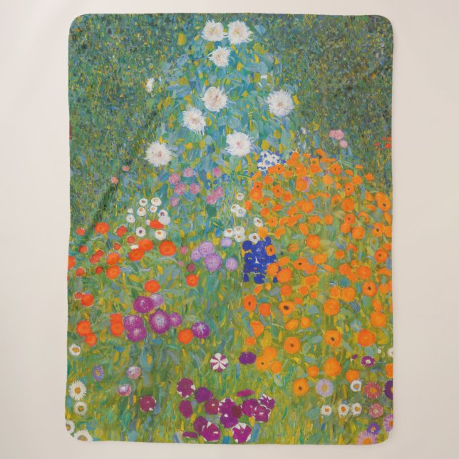 Couverture Sherpa Gustav Klimt - Jardin des fleurs (Devant)