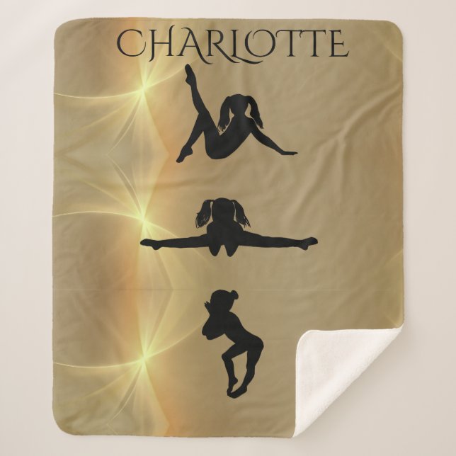 COUVERTURE SHERPA GYMNASTICS GIRL'S SUR SHERPA BLANKET. NOM PERSONNA (Devant)