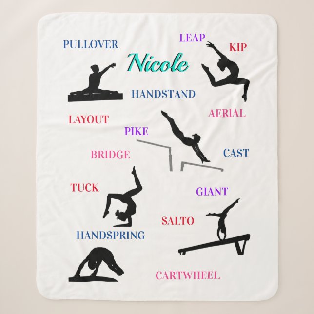 Couverture Sherpa Gymnastique Compétences Typographie (Devant)