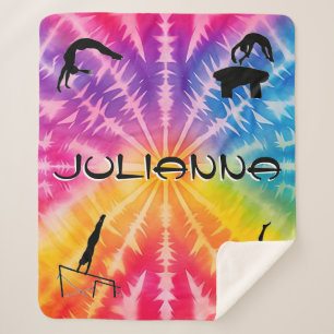 Couverture Sherpa Gymnastique des filles Cravate arc-en-ciel