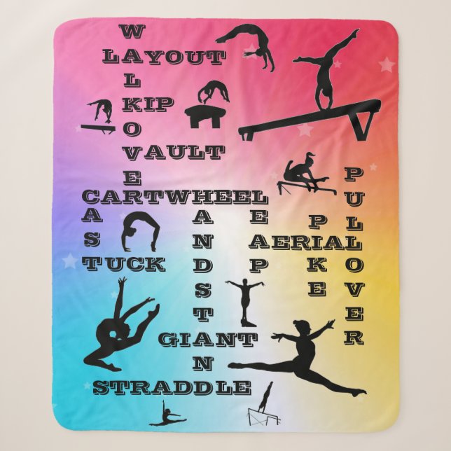 Couverture Sherpa Gymnastique Mot-de-passe Rainbow Stars Sherpa Blan (Devant)