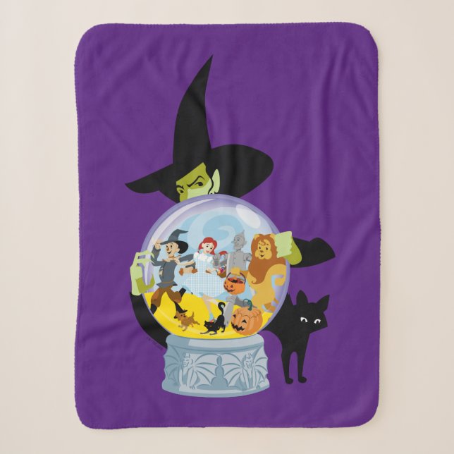 Couverture Sherpa Halloween en cristal de sorcière méchante (Devant)