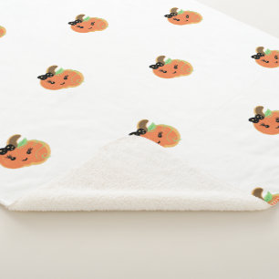 Couverture Sherpa Halloween Filles Mini Cookies Citrouilles