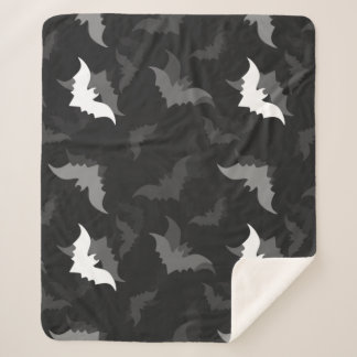 Couverture Sherpa halloween goth black bats