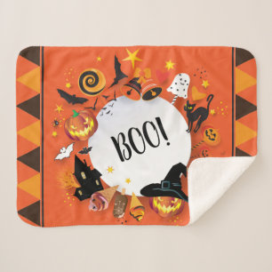 Couverture Sherpa Halloween Imaginaire de vacances Symboles design t