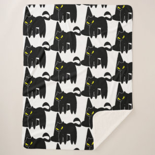 Couverture Sherpa Halloween mignon fantôme noir et Casquette de sorc