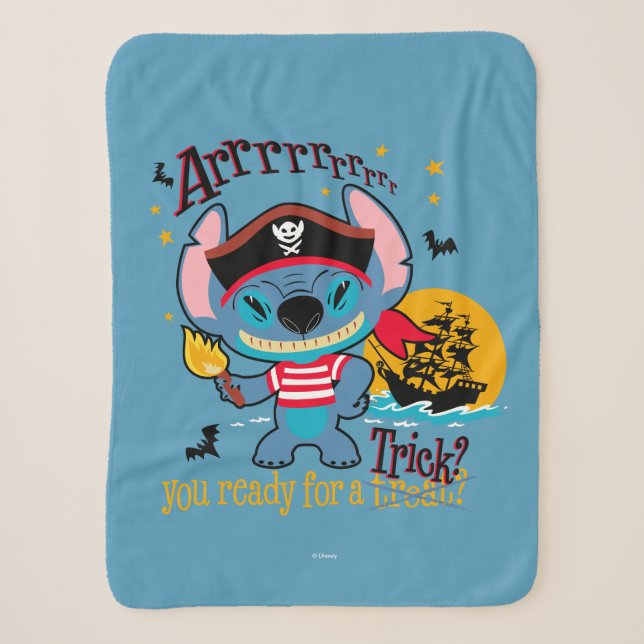 Couverture Sherpa Halloween Stitch Pirate (Devant)