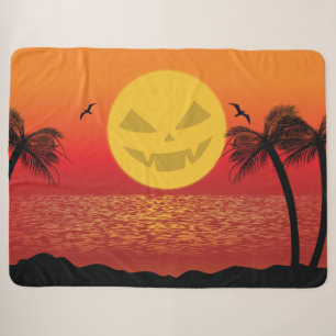 Couverture Sherpa Halloween tropical
