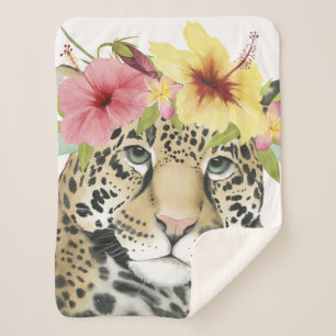 Couverture Sherpa Halo tropical   Sweet Cheetah