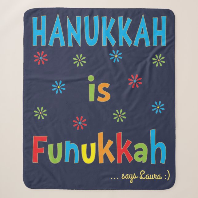 Couverture Sherpa Hanoukka Is Funukkah Sherpa Fleece Blanket/Med (Devant)