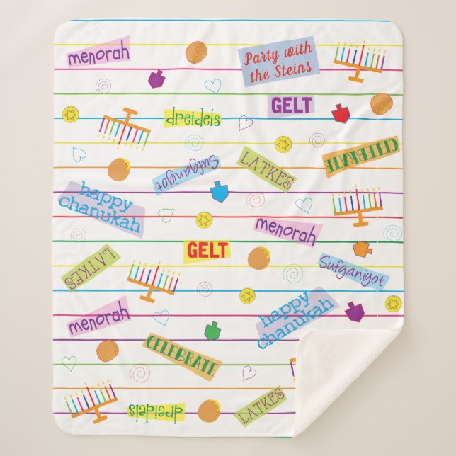 Couverture Sherpa Hanoukka Party Sherpa Blanket/Moyen (Devant)
