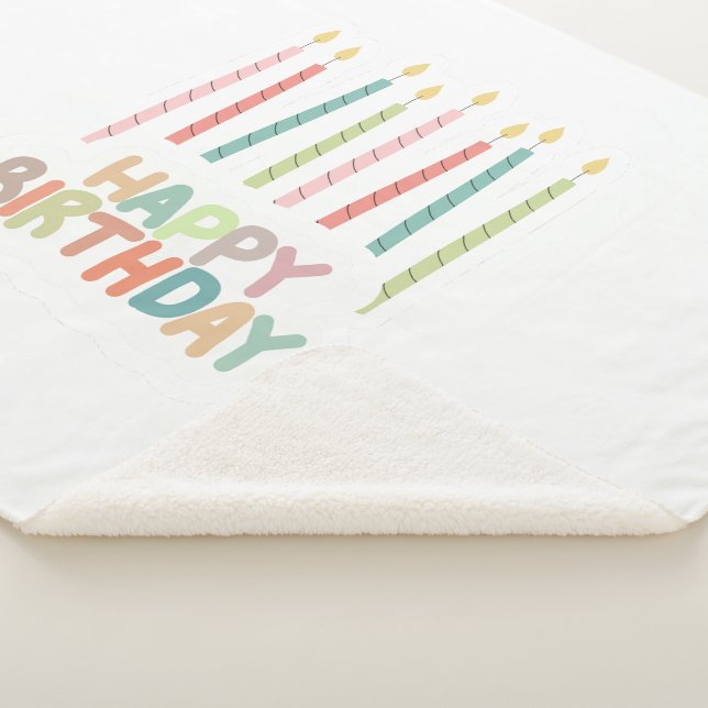 Couverture Sherpa Happy Birthday with Candles Sherpa Blanket (3/4)