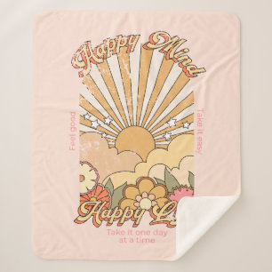 Couverture Sherpa Happy Mind Happy Life Hippy Vibes Super