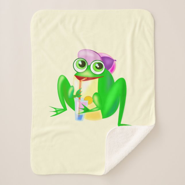 Couverture Sherpa Happy Party Frog Baby Sherpa Blanket - Vos couleur (Devant)